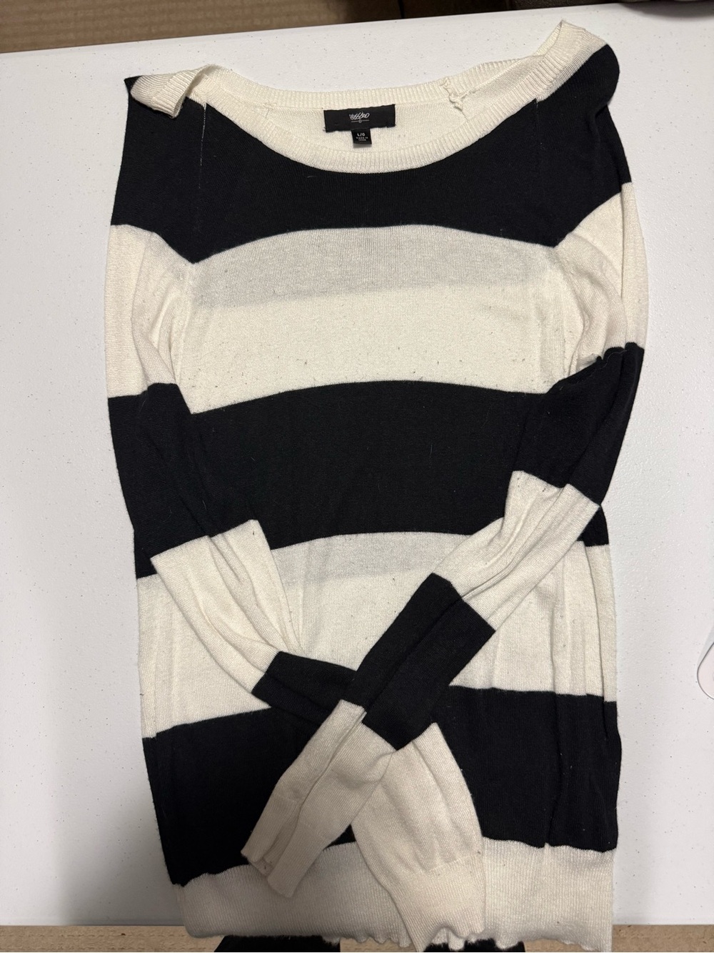 Target Black and White Wide-Striped Crewneck Sweater